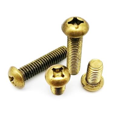 China M2 M2.5 M3 M4 M5 M6 M8 GB818 Pure Copper Solid Brass Pan Cross Around Phillips Pan Head Bolt Screw for sale