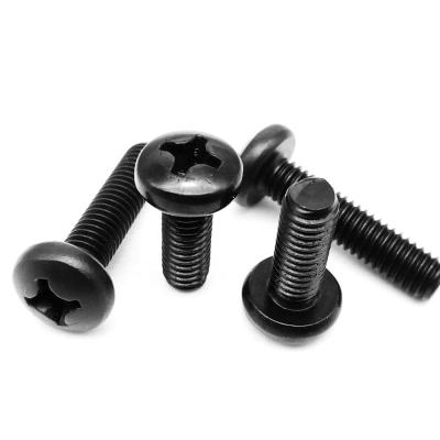 China Length 3-60mm Pan Thread Black 304 Stainless Steel Round Phillips Cross Recessed Pan Head Screw Bolt M1.6 M2 M2.5 M3 M4 M5 M6 M8 for sale