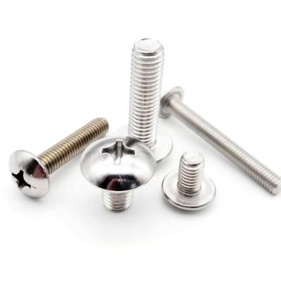 China M2 M2.5 M3 M4 M5 M6 M8 JISB1111T 304 Stainless Steel A2-70 Flat Round Cross Phillips Truss Head Screw Bolt Big Round for sale