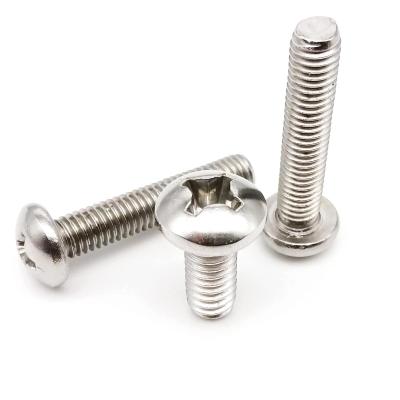 China UNC 1/4-20 Round USA Thread 304 Stainless Steel A2-70 Crude Cross Recess Around Phillips Pan Head Screw Bolt for sale