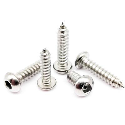 China HEX M3 M4 M5 M6 A2-70 304 Stainless Steel Length=6-50mm Allen Hexagon Hex Socket Button Round Head Wood Tapping Screw for sale