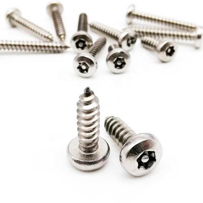 China M2.9 M3.5 M3.9 M4.2 M4.8 304 Six Pan Round Head Torx Stainless Steel A2-70 Lobes With Pin Security Self Tapping Wood Screw for sale