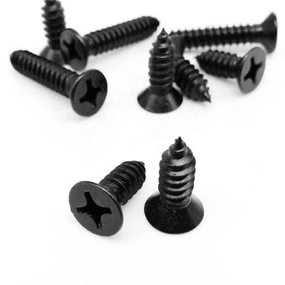 China M1.7 M2 M2.5 M3 M3.5 M4 Mini Small Black Oxide 304 Stainless Steel Flat Cross Phillips Flat Countersunk Head Self Tapping Screw for sale