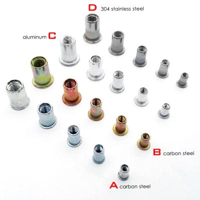 China General Industry M3 M4 M5 M6 M8 M10 M12 304 Stainless Steel Aluminum Flat Head Rivnut Nutsert Insert Rivet Blind Nut for sale