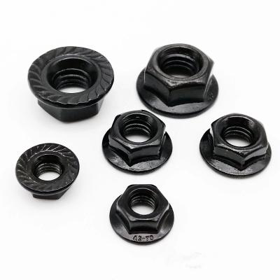 China General Industry M3 M4 M5 M6 M8 M10 M12 High Quality Black A2-70 304 DIN6923 Stainless Steel Hex Head Castellated Spinlock Flange Nut for sale