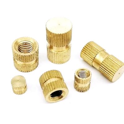 China M3 M4 M5 M6 M8 General Industry Knurling Type B Single Pass Solid Brass Copper Thread Type Blind Hole Recessed Nutsert Injection Molding Insert Nut for sale