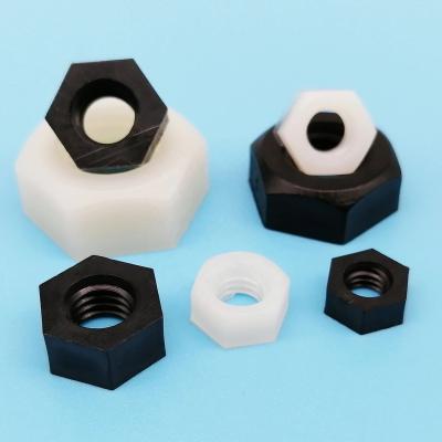 China M2 M2.5 M3 M4 M5 M6 M8 M10 M12 Black DIN934 Nylon Nut General Industry High Quality Hex White Hexagon Insulation Plastic Color for sale