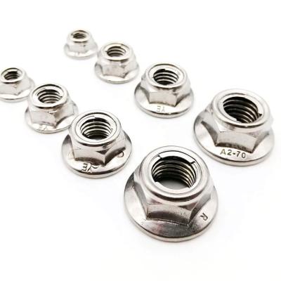 China Current General Industry Stainless Steel Torque Type M4 M5 M6 M8-M12 GB6187 304 Hex Lock With Hex All Metal Insert Self Locking Flange Nut for sale