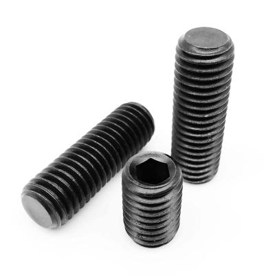 China M2 M2.5 M3 M4 M5 M6 M8 M10 M12 M14M16M20 Black Grade 12.9 Allen Head Hex Hexagon Socket Flat End Point Set Screw Worm Head Bolt for sale