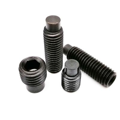 China Steel Hex Socket Worm M2M2.5M3M4M5M6 M8 M10 M12 M14 M16 DIN915 Hex Socket Head Black Grade 12.9 Hex End Worm Bolt Convex Dog Point Set Screw for sale