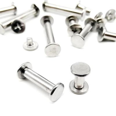 China M5x6-60mm Leather Bag Belt Photo Album Book 304 Stainless Steel Mail Bolt Binding Chicago Screw Flat Rivet for sale