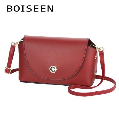 China Waterproof 2021 BOISEEN Ladies Phone Wallet Style Large Capacity Buckle Shoulder Messenger Bag Korean Fashion All-match Handbags for sale