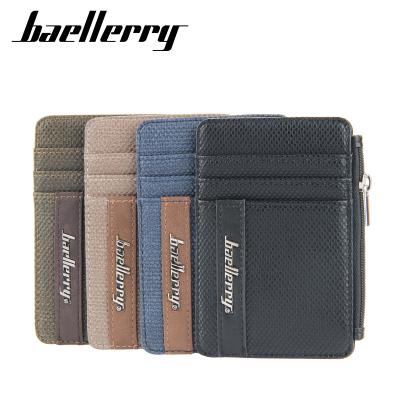 China Other Fashion PU Leather Wallet For Baellerry Best Design Men's Zipper Carder Holder Purse Short Male Pocket Wallet for sale