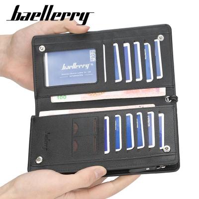 China 2021 Baellerry Designer PU Leather Wallet Waterproof Credit Card Holder Card Holders Coin Purse Wristband Zipper Long Wallets For Men for sale