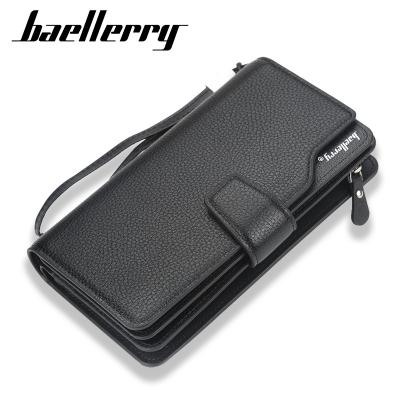 China Factory RFID notecase triple lychee pattern clutch bag European and American fashion wallet baellerry directly sale for sale