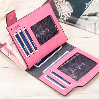 China Cute newcomer lady purse PU women money short baellerry small clip waterproof leather wallet for sale