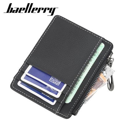 China 2021 hot sale waterproof men's wallet fashion zipper card thin genuine leather baellerry short wallet for sale