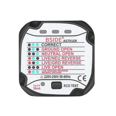 China BSIDE AST01 53x53x62mm Outlet Electrical Circuit Polarity Voltage Detector Wall Plug Breaker Automatic Plug UK AU EU USA Outlet Tester for sale