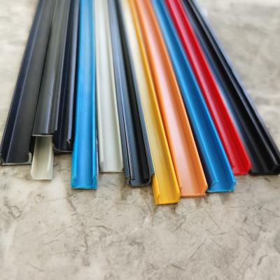 China Eco-friendly Aluminum Colored T-slot Cover Plastic Profile PVC Coating Strips for sale