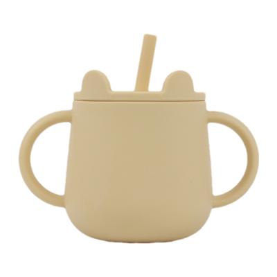 China BPA Free Beige Color Baby Silicone Cup For Baby for sale