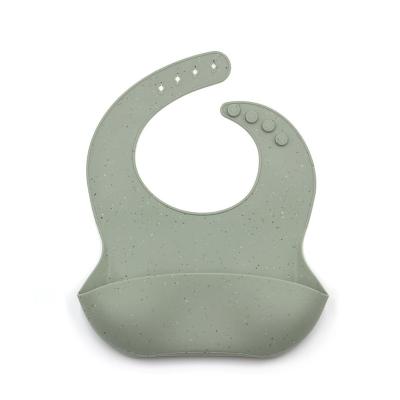 China BPA Free Mecain Silicone Bib With Food Catcher Wholesale Feeding Supplies Baby Silicone Bibs Stain for sale