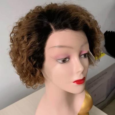 China New Strong 13x1 Lace Frontal Pixie Wig With Baby Hair Pixie Cut 13*4 Pixie Cut Lace Wig Curly Design T Piece Wig Hair Wig for sale