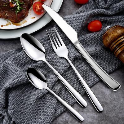 China Sliverware 4 Piece Stainless Steel Portable High Quality Wedding Viable Outdoor Camping Travel Forks and Spoons Reusable Flatware Sets for sale