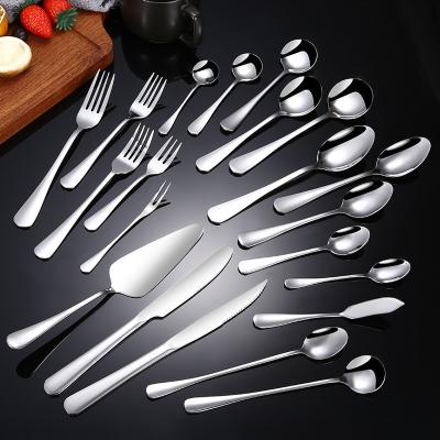 China Viable Hot Selling Products Bulk Personal Luxury Reusable Spoon Fork and Knife Gift Silverware Metal Stainless Steel Flatware Set for sale