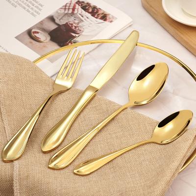 China Viable Wholesale High Quality Stainless Steel Cutlery Fork Knife Spoon Luxury Flatware Tableware For Wedding Restaurant Hotel for sale