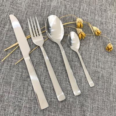 China Hot Selling Reusable Bulk Reusable 4 Pcs Stainless Steel Silver Cutlery Products Restaurant Picnic Dinner Spoon Knife Fork Wedding Gift for sale