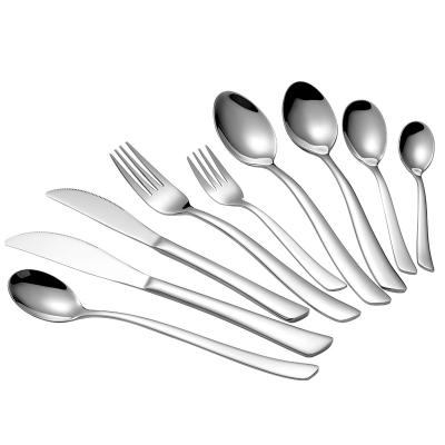 China Stainless set of cutlery of fork of spoon of silver silver dish of luxury wedding luxury reusable restaurant in large restaurant viable for sale