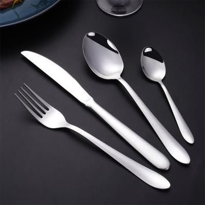 China Viable wholesale kitchen cake coffee tea steak utensils stainless steel silverware flatware knife fork spoon fork cutlery set for sale