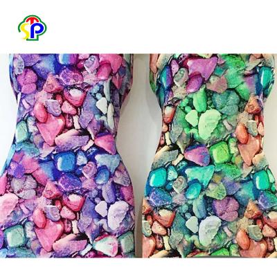 China New Arrival Printed Rayon Spun Metallic Dress Fabric Price Anti Static for sale