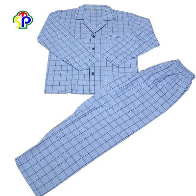 China Cotton Mens Long Sleeve Short Sleeve Plaid Pajamas Sleepwear Men Pajama Set for sale