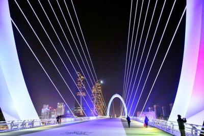 China De regenboog die de Voetkabel van de Viaductbrug kruisen bleef Zelf Verankerde Spoorwegopschorting Te koop