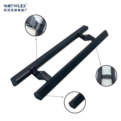 China Modern High Quality Hardware Aluminum Black Door Handle For Office Hotel Door Glass Door Handle for sale