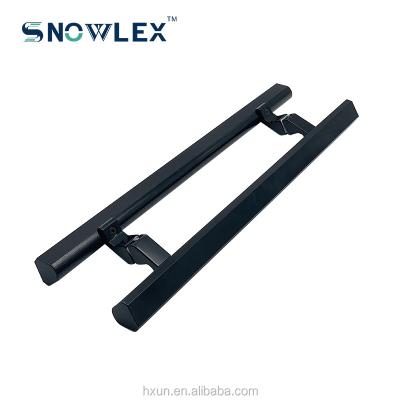 China Modern Classic Style Aluminum Alloy Glass Door Handle Sliding Handle Black Round Door Handle for sale