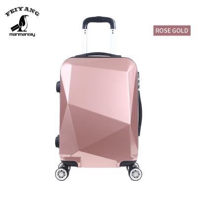 China Shining Diamond Shape Color ABS+PC Travel Trolley Luggage Suitcase Sets for sale