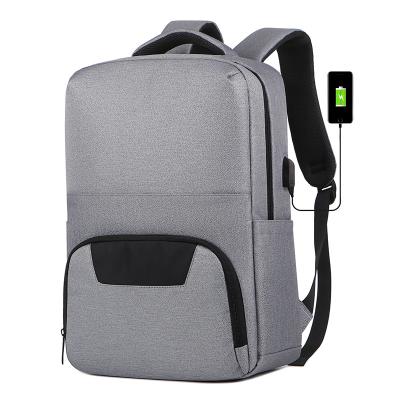 China With USB custom logo pure color school bag backpack travel sports backpack waterproof bag with usb for sale