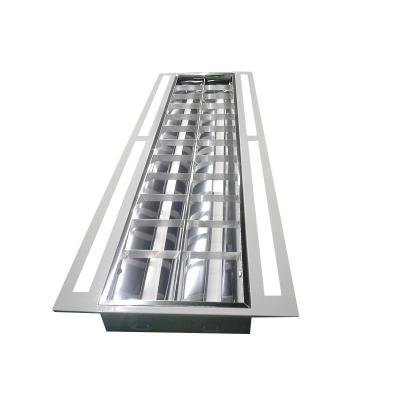 China Modern Fluorescent Double Row Luminaire Grill Light Slouver Recessed Fit Grill Lamp Panel for sale