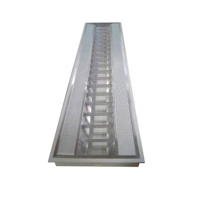 China Modern Single Row Fluorescent Slouver Light Fixture Grill Light Fitting Grill Lamp Panel for sale