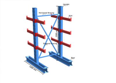 China Aço Q235 Armas de rack de cantilever ajustáveis, Rack de cantilever pesado à venda