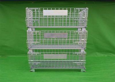 China Movable Stackable Steel Wire Mesh Cage With Galvanized Surface Treatment for sale