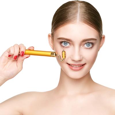 China Wrinkle 2021 Hot Selling Beauty 24K Remover Electric Facial Massager Anti Wrinkle Bar Vibrating Roller for sale