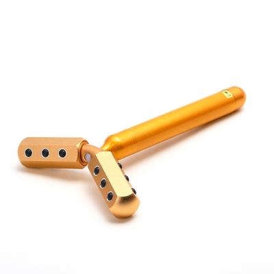 China Anti-Puffiness Kakusan Brand Name Skin Care Tool High Frequency Germanium 24K Gold Plated Massage Roller for sale