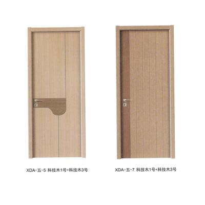 China Classic Simple Single Wood Waterproof Melamine Wood Doors Level E0 MDF PVC Interior Door Solid-Solid Wood Door for sale