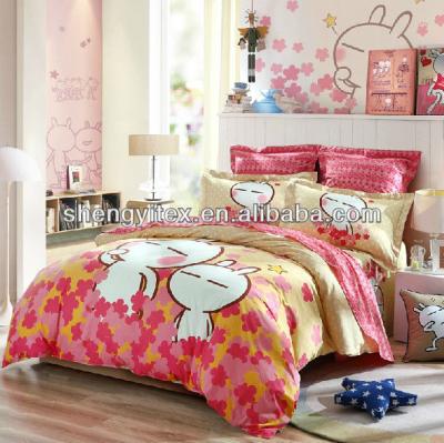 China Cartoon Single Peach Microfiber Bed Sheet/Duvet Sets/Bedding for sale