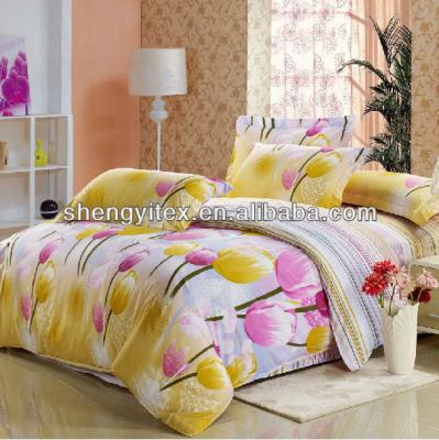 China Single Tulip Polyester Bed Cover Sets / 100% Polyester Bedding Sets for sale