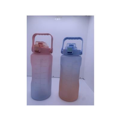 China Square Grade Food Touch High Environmental Protection Half A Gallon Tritan Safe Water Bottle Sports Water Bottle With Time Marker for sale