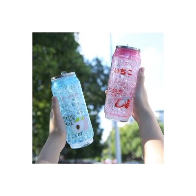 China Tropical Boba Cup Internet Celebrity Cola Fridge Ice Cream Cup Creative Boxes Plastic Reusable Double-Layer AS Tea Plastic Coffee Cup for sale